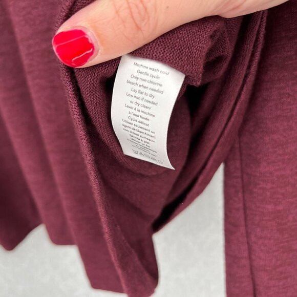 Rag and Bone Womens Slash Long Sleeve Top Size L Burgundy Port Red Cold Shoulder - Picture 6 of 10